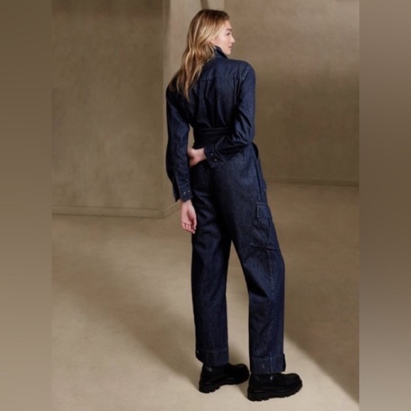 NWT! Banana Republic True Indigo Blue Mia Denim Jumpsuit - Size Small - Picture 4 of 6